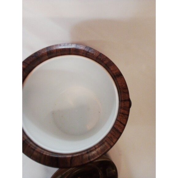 Shelton Ware NYC Vintage Wood Look Gold Trim Ice Bucket Needs TLC Worn - Picture 8 of 16